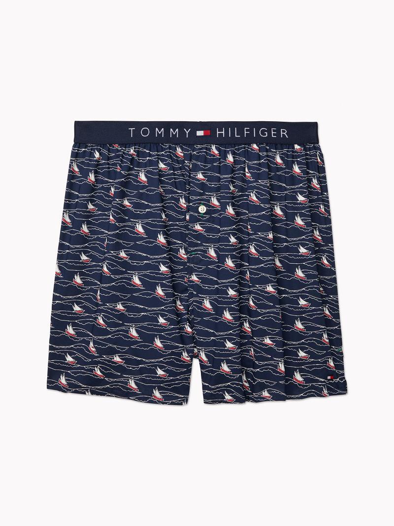 Férfi Tommy Hilfiger Woven boxer Boxers Sötétkék | HU 1350BEX